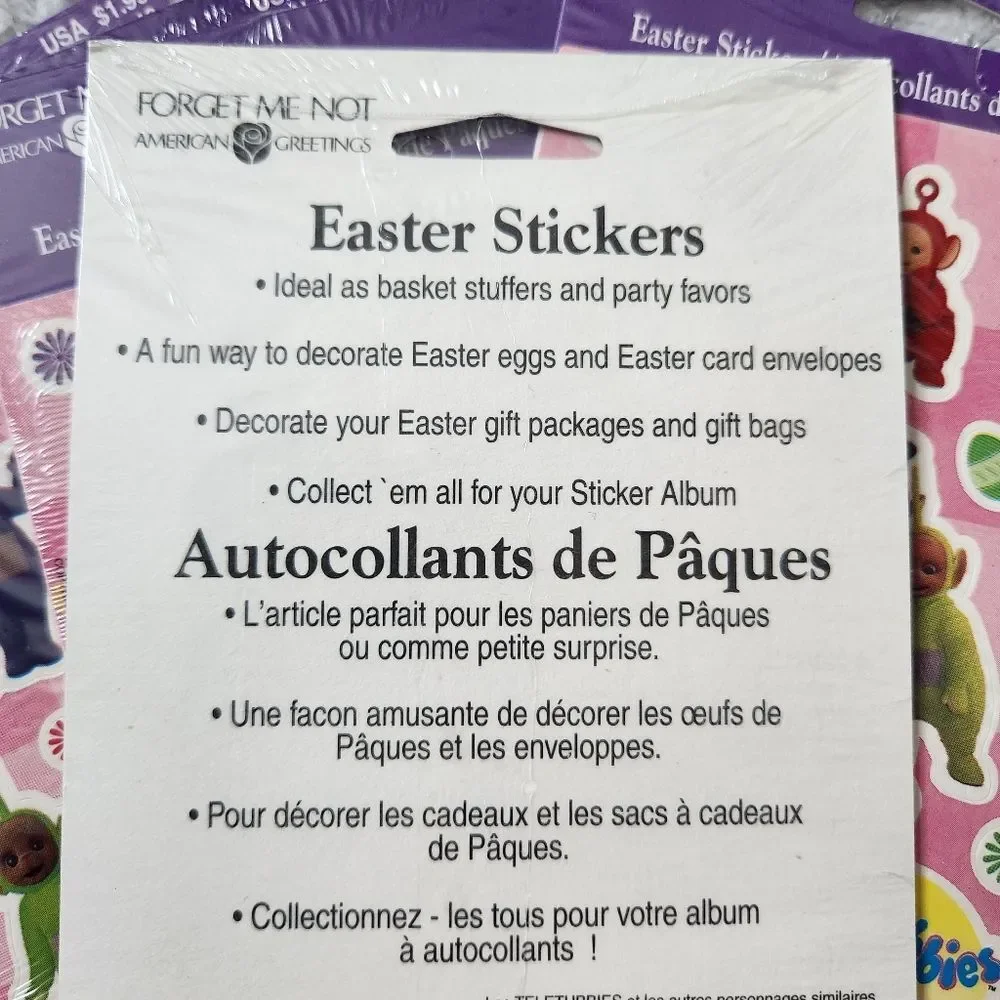 Y2k 2000s Teletubbies American Greetings Easter Stickers Lot Of 5 New